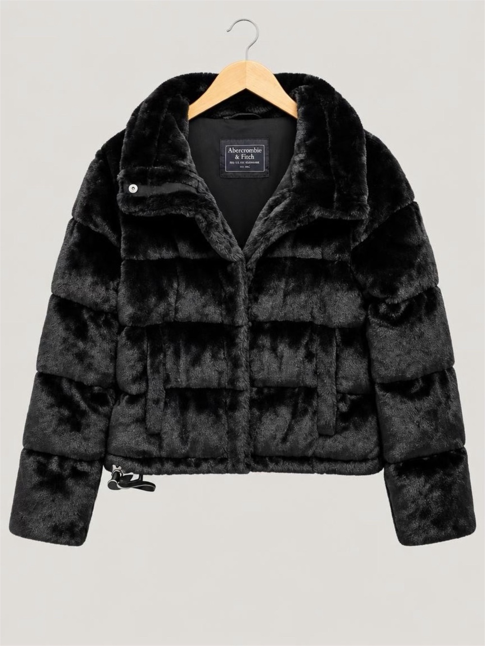 NWT Abercrombie & Fitch Black Faux Fur Puffer Jacket XL